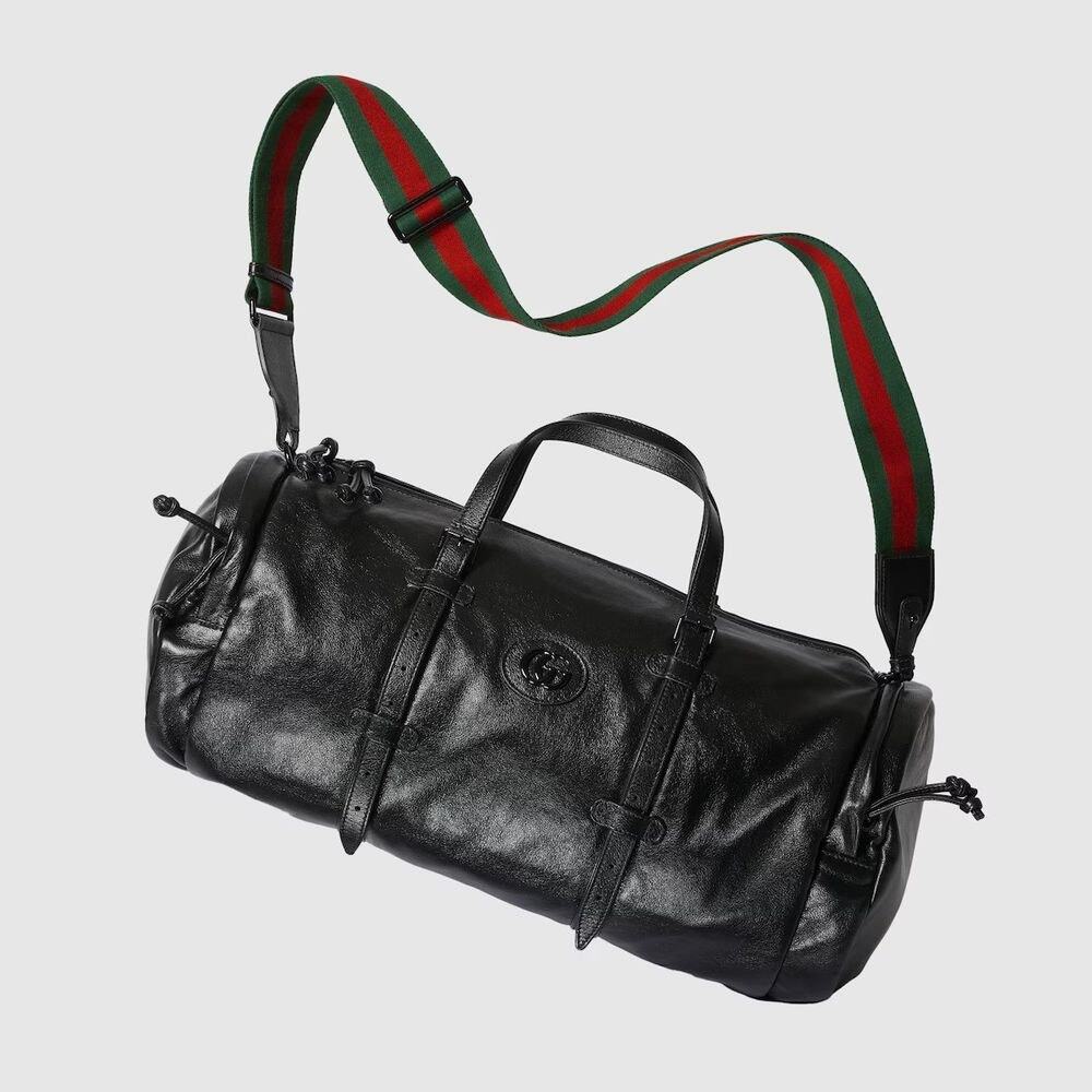 GUCCI X SUPREME BLACK DUFFLE LEATHER LOGO GG MONOGRAM W 20.08 H 9.84 inch, D 9.5 - Picture 3 of 7